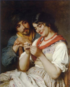  Eugene Oil Painting - The Seamstress lady Eugene de Blaas